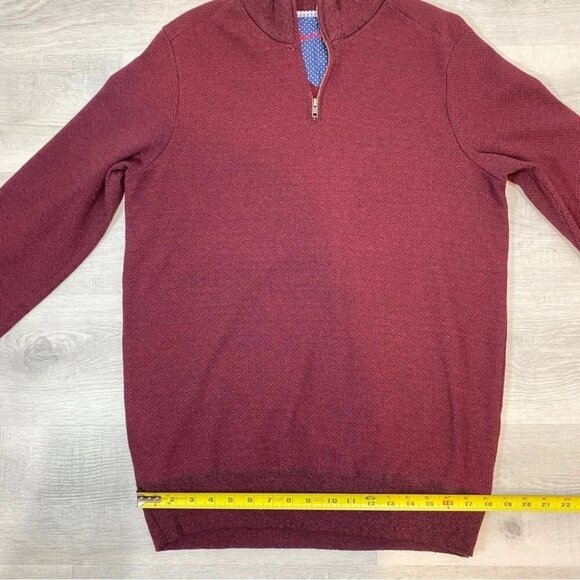 Robert Graham Men's XL Pullover 1/4 Zip Knit Burgundy Sweater - Picture 10 of 16